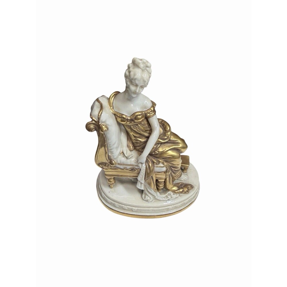 Scheibe-Alsbach German Porcelain Lady Figurine Gold Gilt Victorian
